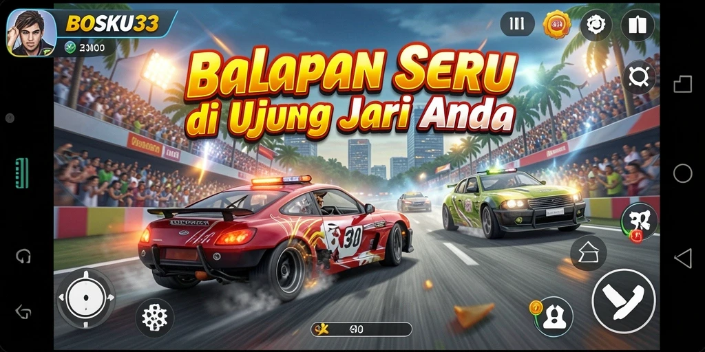 Gameplay balapan seru di BOSKU33 yang memacu adrenalin.