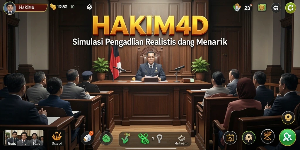 Tampilan layar utama HAKIM4D dengan gameplay mendebarkan dan interaktif.