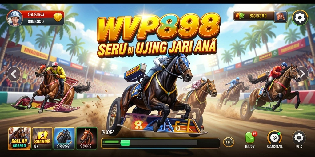 Screenshot gameplay WP888 menampilkan mobil balap di lintasan yang menegangkan.